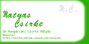 matyas csirke business card